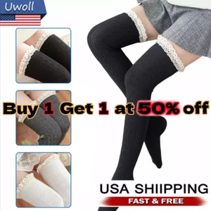 New Girls Ladies Women Thigh High Over the Knee Socks Long Stockings Warm - Picture 1 of 22