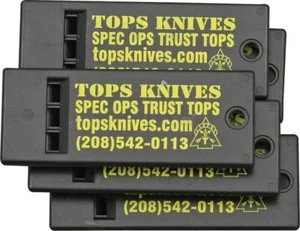 TOPS Set di 5 Fischietti Ingranaggi Attrezzo Sopravvivenza Plastica Nera TKSW05 - Foto 1 di 1