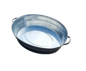 Verzinkte Badewanne Große Ovale Pflanzgefäße Zinkwanne Metall Wanne Garten 27L - Bild 1 von 4