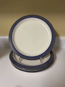 Mikasa Potters Touch Ironstone CB009 Aztec Blue Dinner Plates set of 4- ONECHIP - Picture 1 of 3