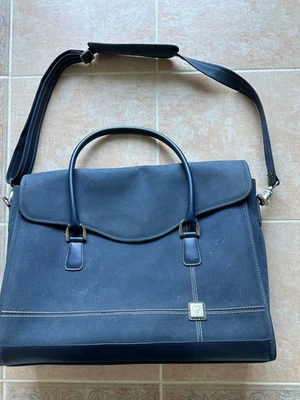 DVF Diane Von Furstenberg Blue Canvas  18" Business Case w/Removable Strap - Image 1 of 4