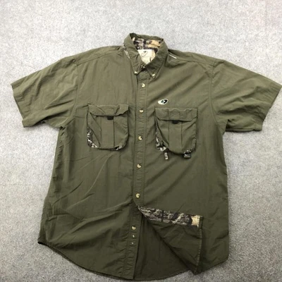 Camisa masculina Mossy Oak grande verde trevlite manga curta pesca camuflagem acabamento náilon - Imagem 1 de 4