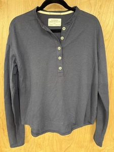 REI Henley Long Sleeve Shirt Women M Blue Waffle Knit Casual Outdoor Camping - Picture 1 of 5