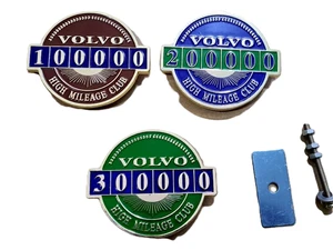 Volvo High Mileage Emblem Metal Badge | 100K 200K 300K Club Bolt-On 240 850 S60 - Foto 1 di 15