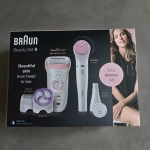 Braun Beauty Set 9 Epilierer & Face Spa Bürste/Weiß/Wet&Dry /SES9-975  - Bild 1 von 3