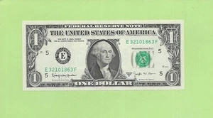 1963B ..UNCIRC $1  E 3210 1863 F  .... 1963B  $1  E-F   REVERSE LADDER  '3210' - Picture 1 of 2