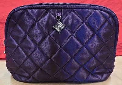 Bolsa de Maquillaje Lancome Púrpura Acolchada Satén con Cremallera y Dije 8"x5" Foto 1 de 4