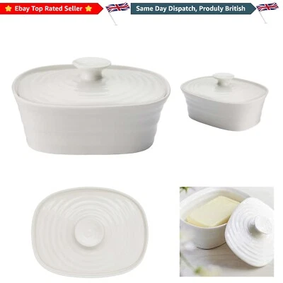 Sophie Conran White Covered Butter Dish - Microwave, Oven & Dishwasher Safe - Image 1 of 4