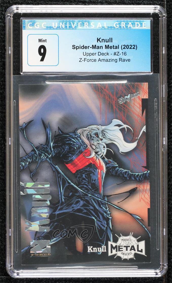 2022 Marvel Metal Universe Spider-Man Z-Force Amazing Rave /62 Knull #Z-16 CGC 9