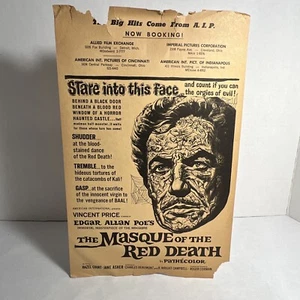 1964 THE MASQUE OF THE RED DEATH Film Movie Theater Booking Poster, Flyer, Ad - Picture 1 of 13