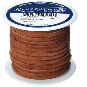 Suede Craft Lace Medium Brown 1/8" x 25 yds. by Silver Creek Realeather - Picture 1 of 3