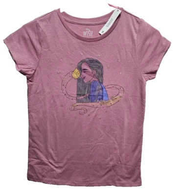 WISH  NEW♈Girl's Printed Graphic Tee -Disney size XS~Mauve~Asha Shine on - Image 1 of 3