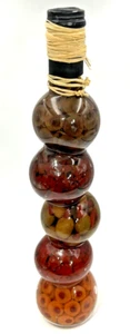 VTG Glass Bottle Vinegar Oil Infused Vegetable Olive Pepper Stacked Ball 17.5" - Picture 1 of 13