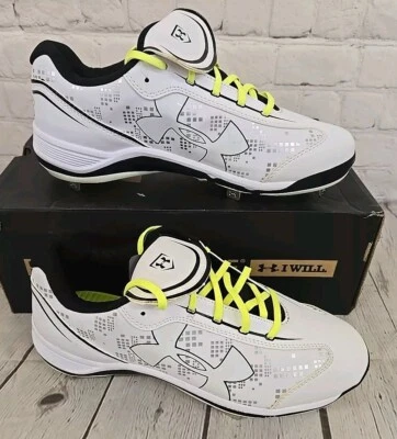 Under Armour 1233549-101 Glyde ST CC Men's Baseball Cleats White Black US 10 - Image 1 of 4