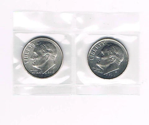 2016 P&D ROOSEVELT DIMES - BRILLIANT UNCIRCULATED FROM BANK ROLLS Cover