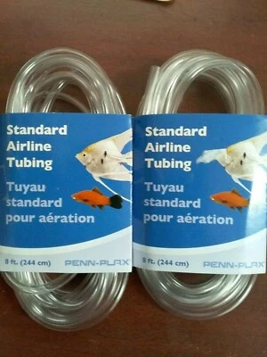 16' Penn-Plax Aquarium Airline Tubing 2 - 8' packages Clear Flexible Kink-Resist - Image 1 of 2