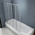 4 / 5 Fold Over Bath Folding Shower Screen 4mm Glass Reversible Door Panel FFM
