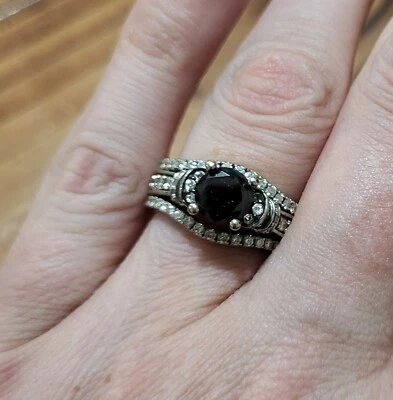 Enchanted Disney Villains Maleficent Black Diamond Engagement Ring w/ Band - Image 1 of 4