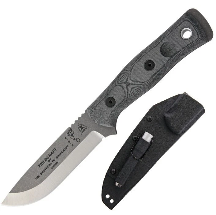 TOPS Gray Micarta Bob Brothers of Bushcraft Fieldcraft Fixed Knife Tpbrostbf02