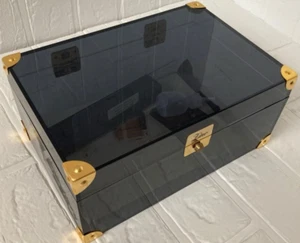 New ZINO humidor Cigar Case Black Gold acrylic without box - Picture 1 of 15