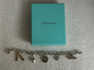 Tiffany & Co. Sterling Silver New York Themed Pretzel Cab Apple 5 AV Bracelet