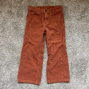 Cat & Jack Autumn Girls Wide Leg Corduroy Pants Adjustable Waist Orange Brown 6 - Picture 1 of 6