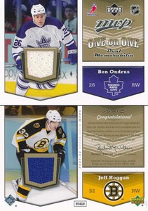 2007-08 Upper Deck MVP ONE ON ONE JERSEY #OH BEN ONDRUS / JEFF HOGGAN