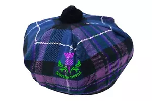 SD Scottish Tam O' Shanter Hat Pride of Scotland Tartan/Tammy Cap One Size - Picture 1 of 2