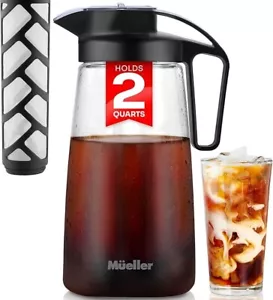 Mueller Cold Brew Coffee Maker, 2-Quart Heavy-Duty Tritan Pitcher, Iced Coffee ✅ - Picture 1 of 6