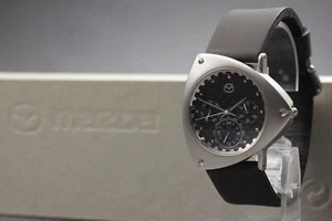 [ w/Box Paper ] Mazda Rotary SS Leather Quartz Black Dial Men's Watch From Japan - Picture 1 of 13