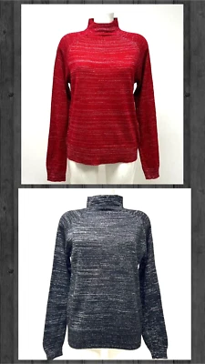 Ex Monsoon Ladies Lurex Sparkle Long Sleeve High Neck Jumper Top Sizes 8-26 - Image 1 of 4