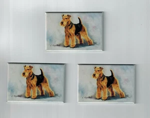 New Old English Terrier Pet Dog 2" x 3" Magnet Set 3 Magnets By Ruth Maystead - Picture 1 of 5