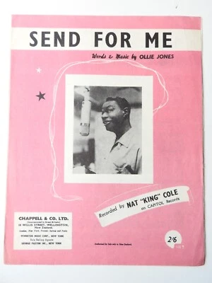 Send For Me  - Nat King Cole sheet music piano ukulele 1957 Chappell Australia - Image 1 of 2