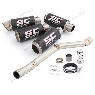 For Suzuki DRZ400 2000-2025 Exhaust Mid Link Pipe Carbon Muffler Muffler Tips - Image 1 of 4