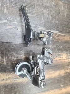 Vintage Shimano 600 Arabesque 2x6 Front & Short Cage Rear Rennrad Umwerfer - Bild 1 von 2