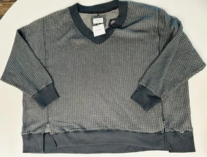 American Eagle Big Hug V-Neck Waffle Sweatshirt Size XL Dark Gray NWT - Picture 1 of 7