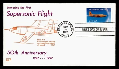 DR WHO 1997 FDC AVIATION SUPERSONIC FLIGHT ANIV HFB CACHET M56060 - Image 1 of 2