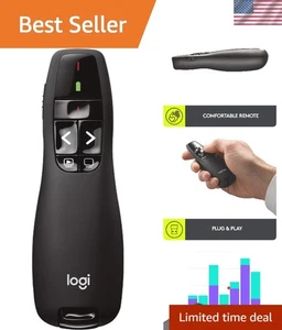 R400 drahtlose Präsentationsfernbedienung mit 50 Fuß Reichweite und klar roter Laserfunktion - Bild 1 von 12
