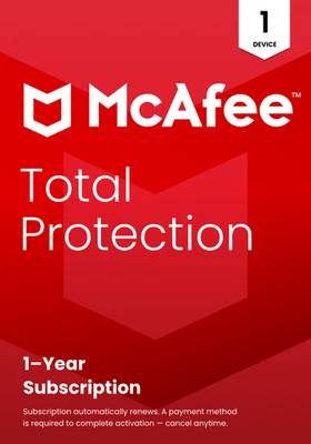 McAfee Total Protection Antivirus 2026 - 1 Device 1 Year Auto - Renewal Posted - Image 1 of 4