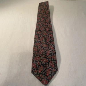Vintage 100% Italian Silk Tie Men’s 54in Green Florals Buisness Accessory - Picture 1 of 5