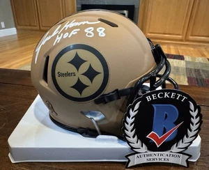 Von Jack Ham signierter Steelers Brown Salute to Service Minihelm HOF 88 Beckett - Bild 1 von 13