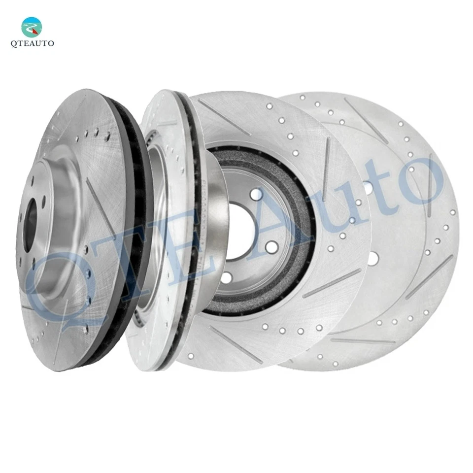 4 Front 320mm-Rear 308mm Drilled Slotted Brake Rotors To 2016-2020 Infiniti QX60 - Image 1 of 4