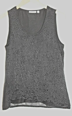Halogen black burnout tank Sz M lined summer silk blend dry clean lightweight - Image 1 of 4
