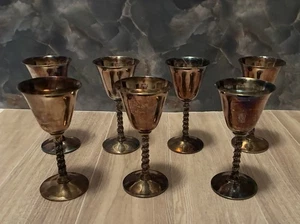 Set of 7 Vintage Made In Spain  Silver-plate Grapevine 5, 1/4" & 4,5" - Picture 1 of 8
