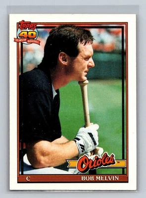 1991 Topps #249 Bob Melvin Baltimore Orioles Baseball Card - Image 1 of 2
