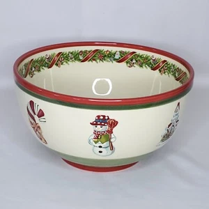 Christopher Radko Serving Mixing Bowl Snowman Toy Soldier Candy Cane Garland - Picture 1 of 7