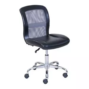 Vinyl Mesh Task Office Desk Chair Computer Gaming Working Adjustable Seat Black - Picture 1 of 5