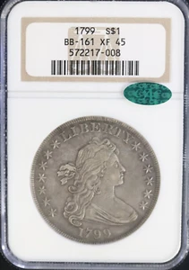 1799 Draped Bust Dollar Old NGC Graded XF45 CAC Sticker BB-161! - Picture 1 of 4