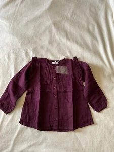 NWT Jamie Kay long sleeve raffle purple cotton Lydia top fig 5 y - Picture 1 of 4