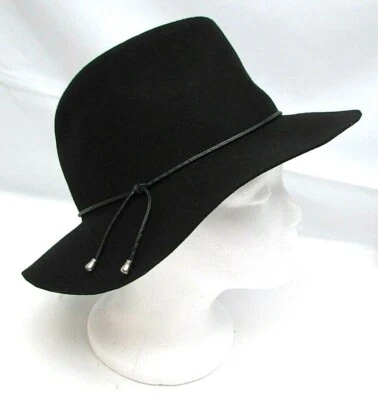 Sombrero Kohls APT 9 Mujer Bandas Floppy Fedora Fieltro Negro 100% Lana NUEVO Foto 1 de 4